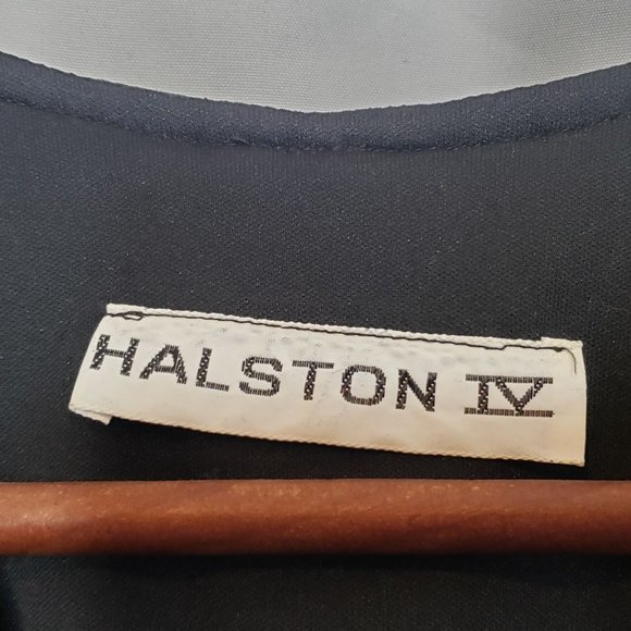 Vintage Halston IV Dorian 70s 80s Caftan Dress One Size Union Made Black Polyest - Picture 3 of 12